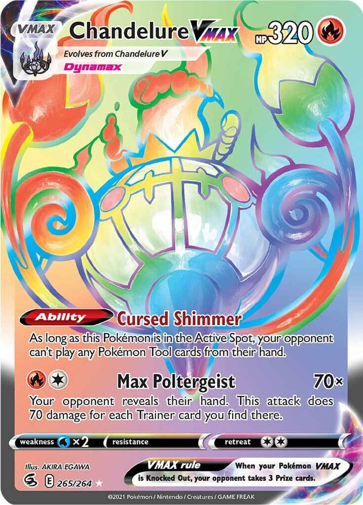 Chandelure VMAX (Secret) 265/264 card from SWSH08: Fusion Strike