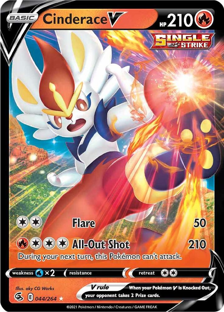 Cinderace V (44) 044/264 card from SWSH08: Fusion Strike
