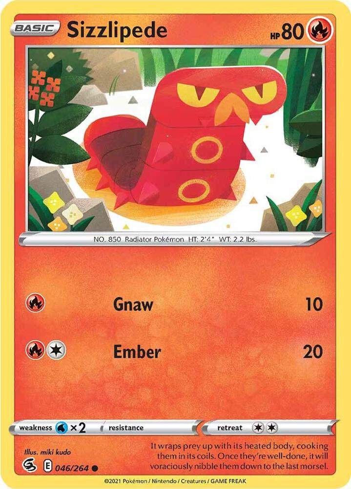 Sizzlipede (46) 046/264 card from SWSH08: Fusion Strike