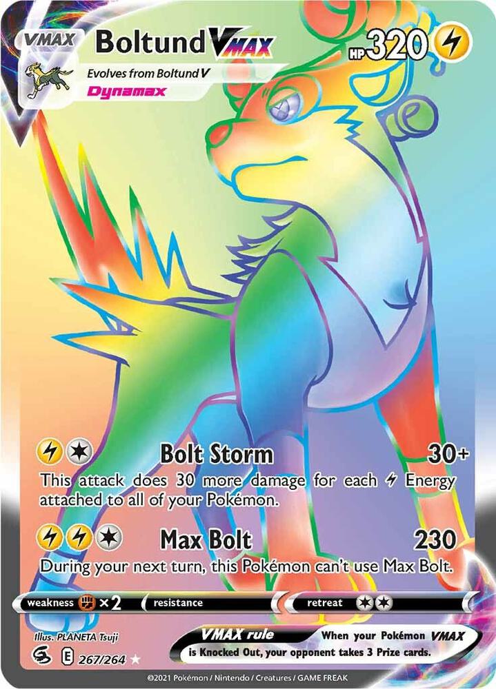 Boltund VMAX (Secret) 267/264 card from SWSH08: Fusion Strike