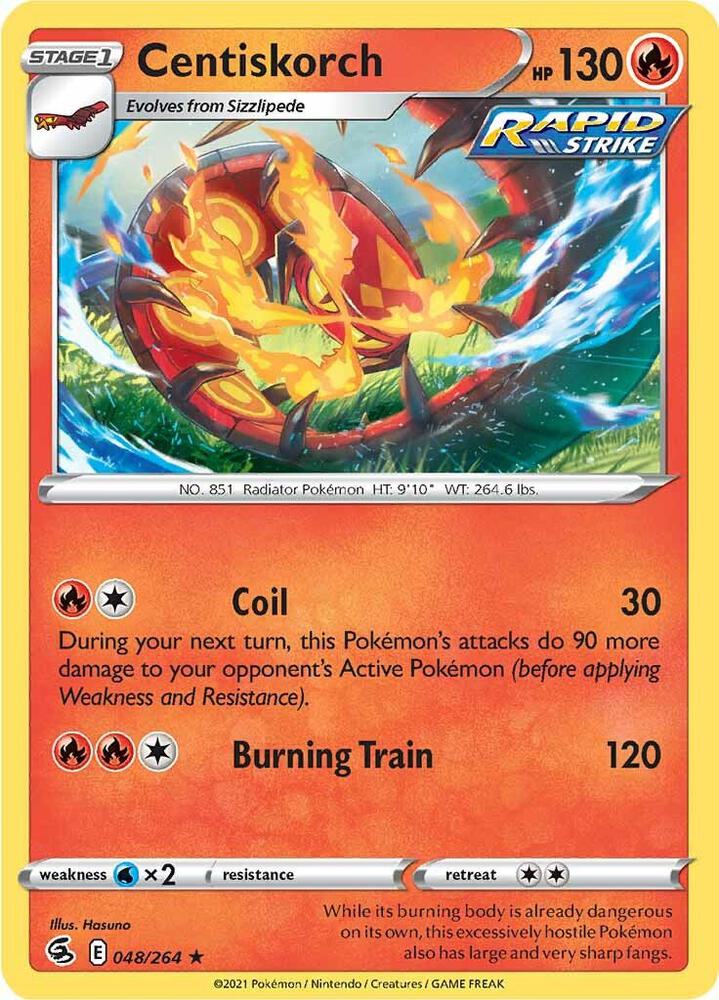 Centiskorch (48) 048/264 card from SWSH08: Fusion Strike