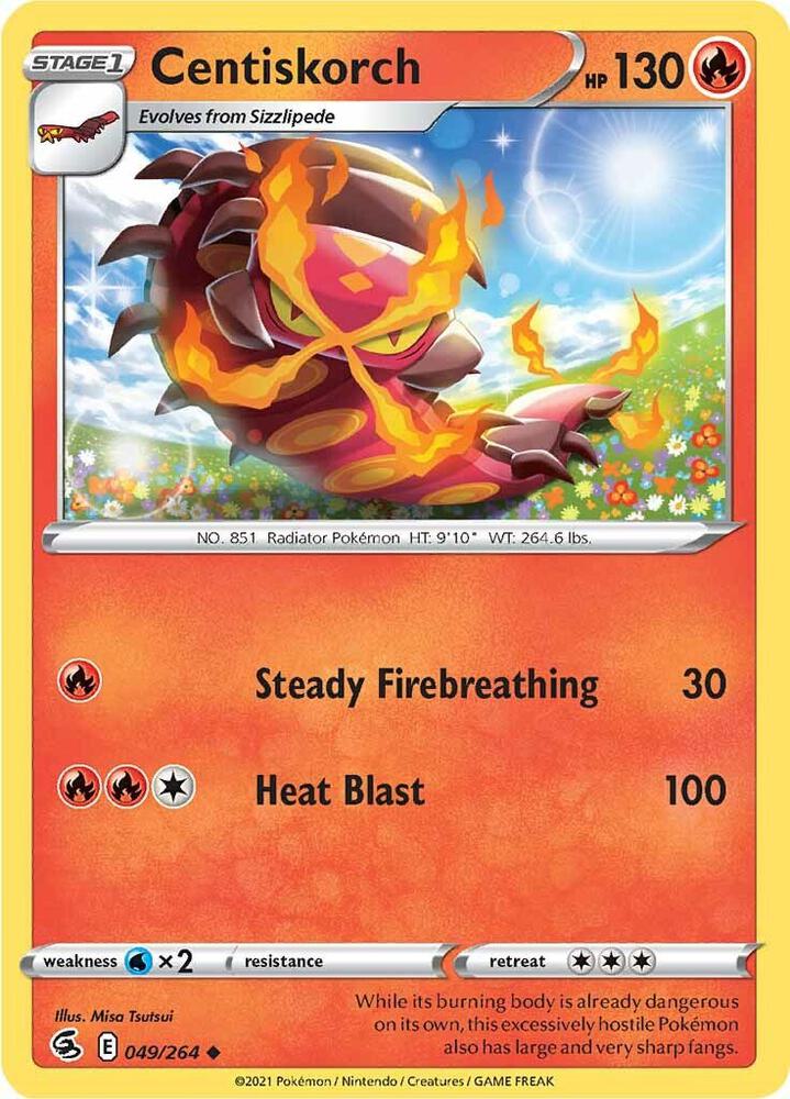 Centiskorch (49) 049/264 card from SWSH08: Fusion Strike