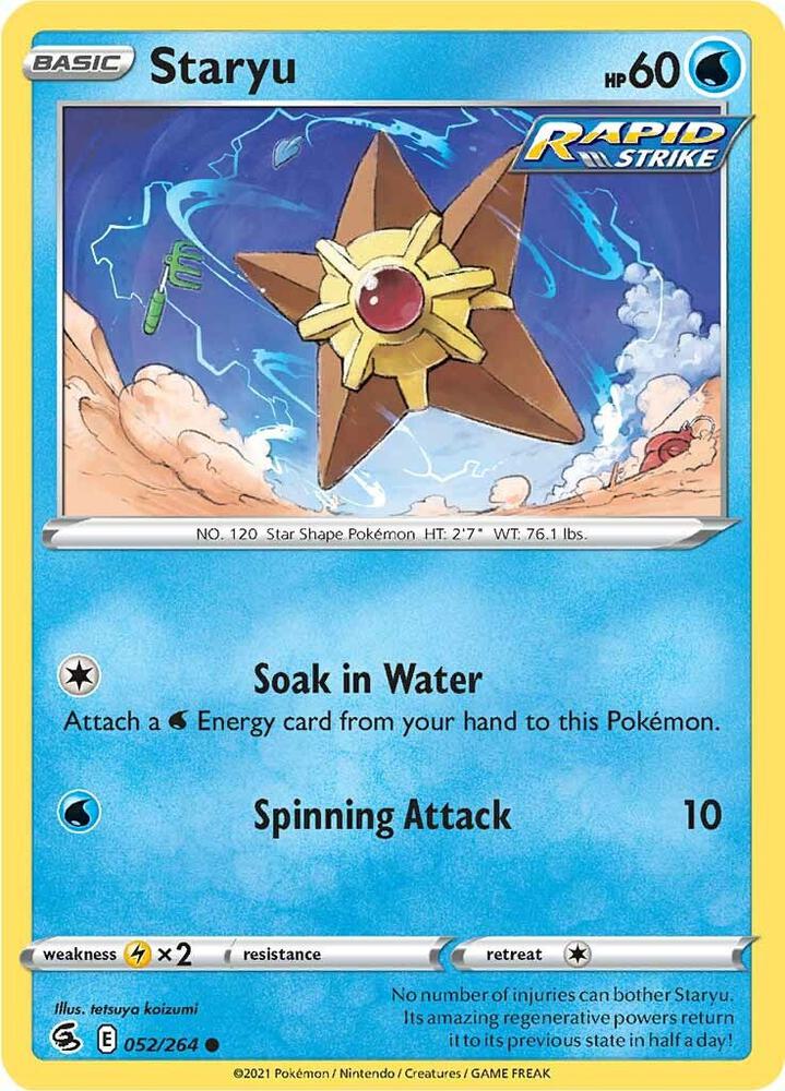 Staryu 052/264 card from SWSH08: Fusion Strike