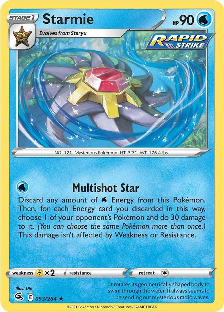 Starmie 053/264 card from SWSH08: Fusion Strike