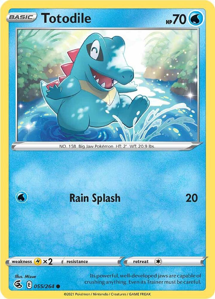 Totodile 055/264 card from SWSH08: Fusion Strike