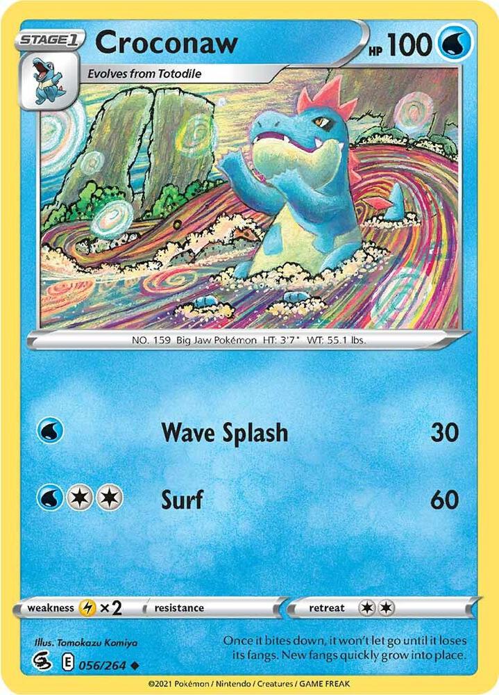 Croconaw 056/264 card from SWSH08: Fusion Strike