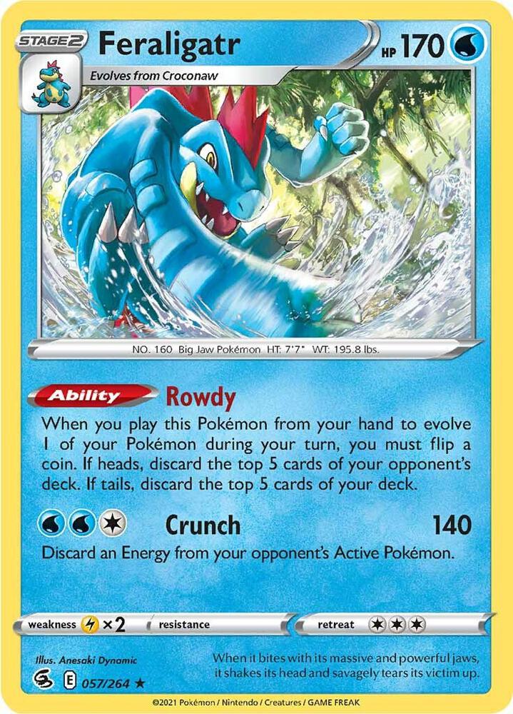 Feraligatr 057/264 card from SWSH08: Fusion Strike