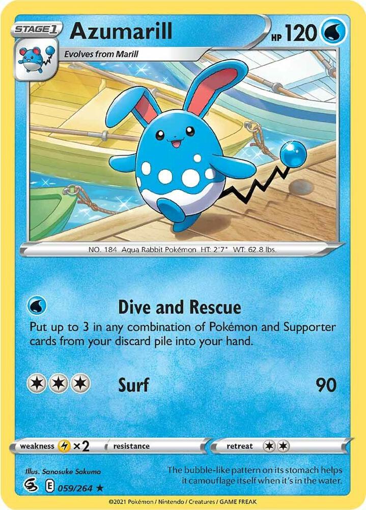 Azumarill 059/264 card from SWSH08: Fusion Strike