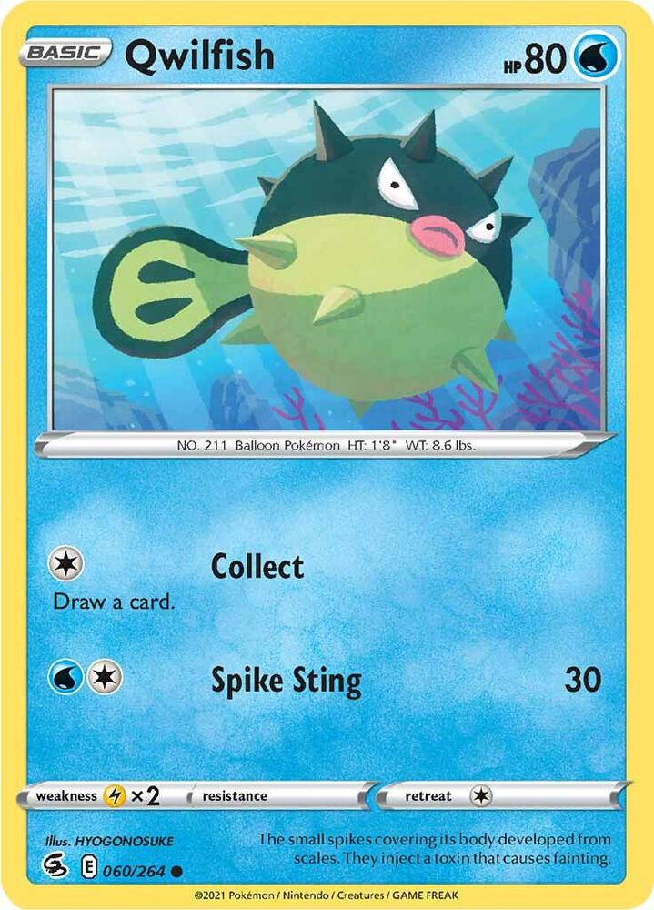Qwilfish 060/264 card from SWSH08: Fusion Strike