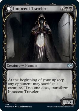 Innocent Traveler (Showcase) 294 card from Innistrad: Crimson Vow