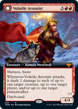 Volatile Arsonist (Extended Art) 382 card from Innistrad: Crimson Vow