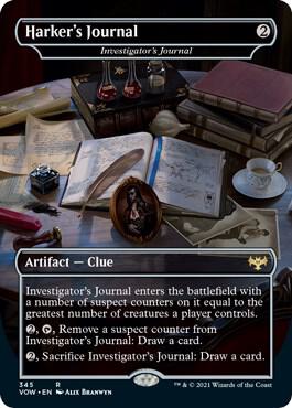 Harker's Journal - Investigator's Journal 345 card from Innistrad: Crimson Vow