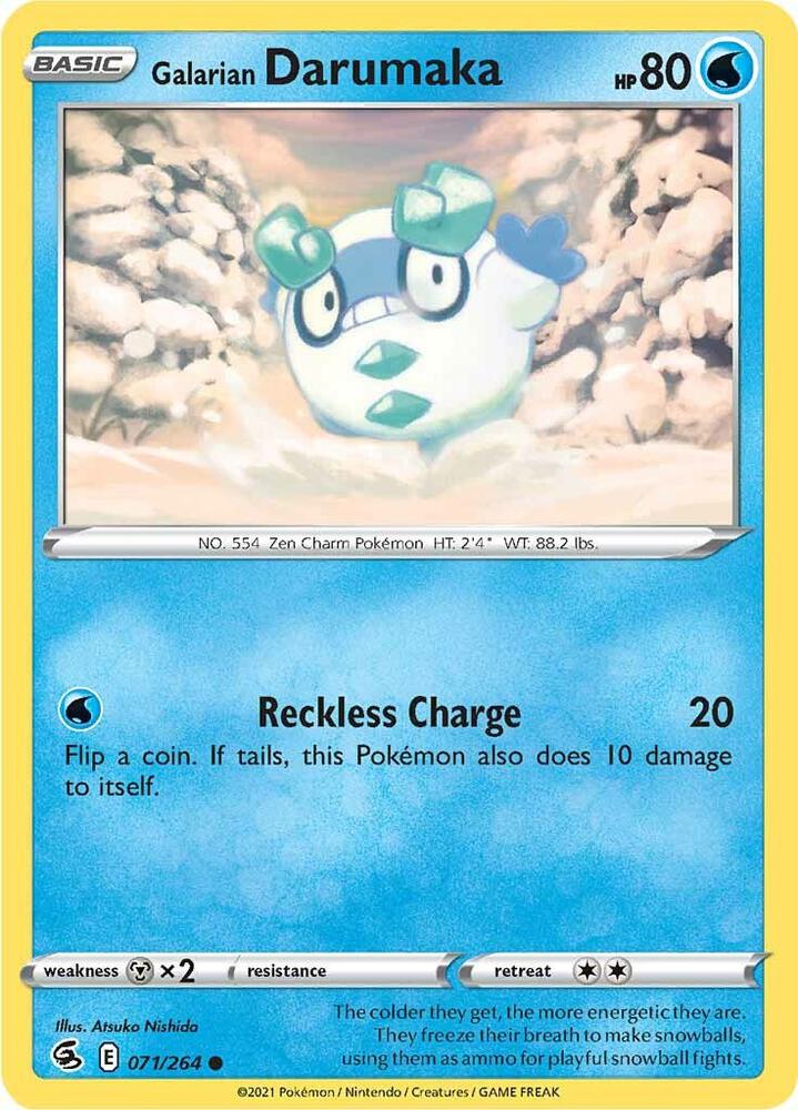 Galarian Darumaka 071/264 card from SWSH08: Fusion Strike