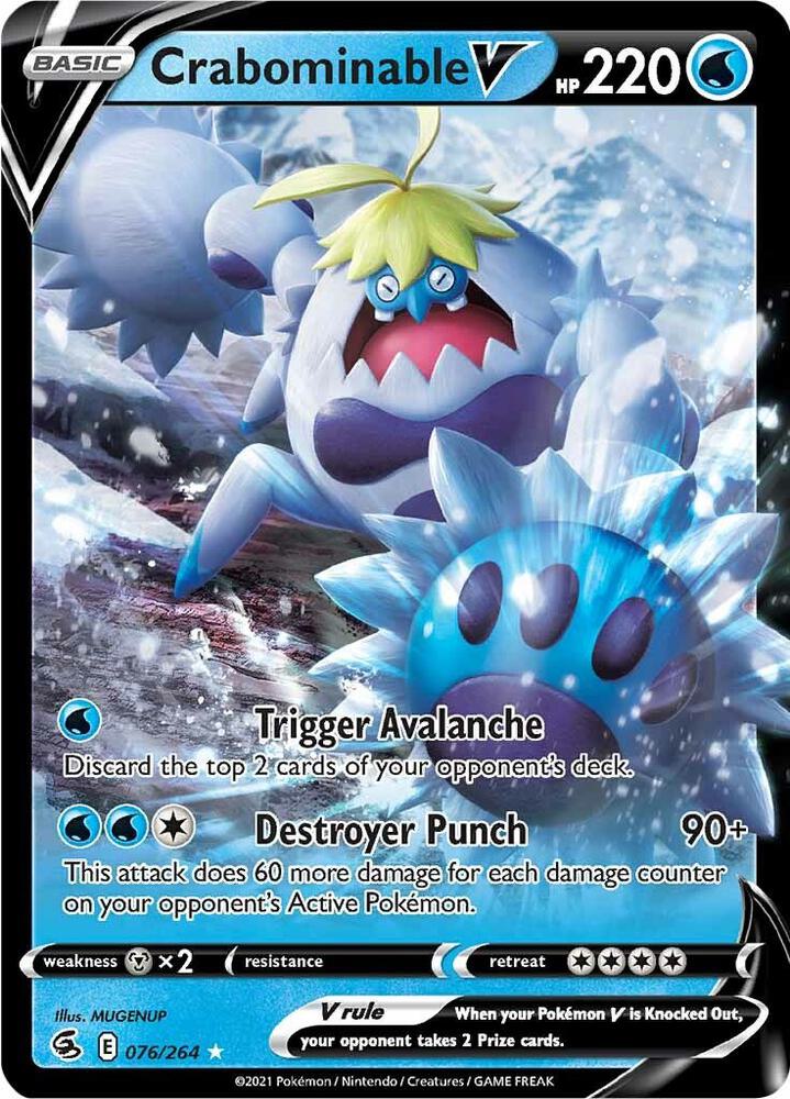 Crabominable V 076/264 card from SWSH08: Fusion Strike