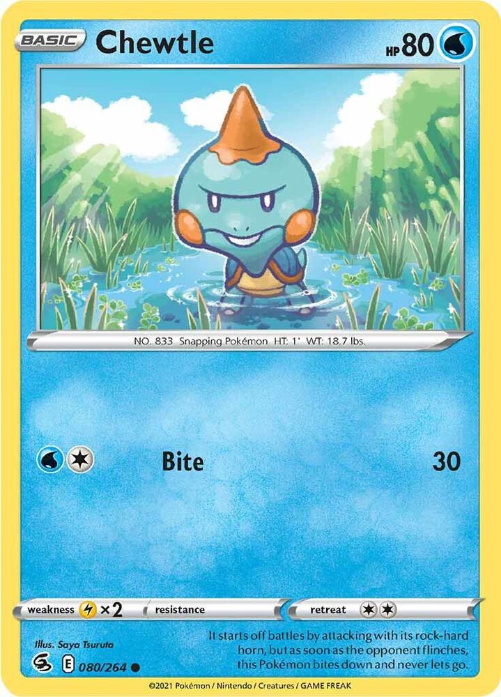Chewtle 080/264 card from SWSH08: Fusion Strike