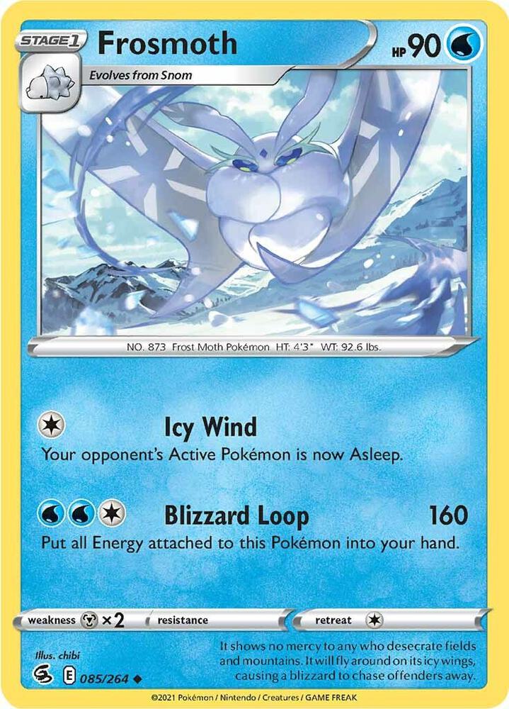 Frosmoth 085/264 card from SWSH08: Fusion Strike