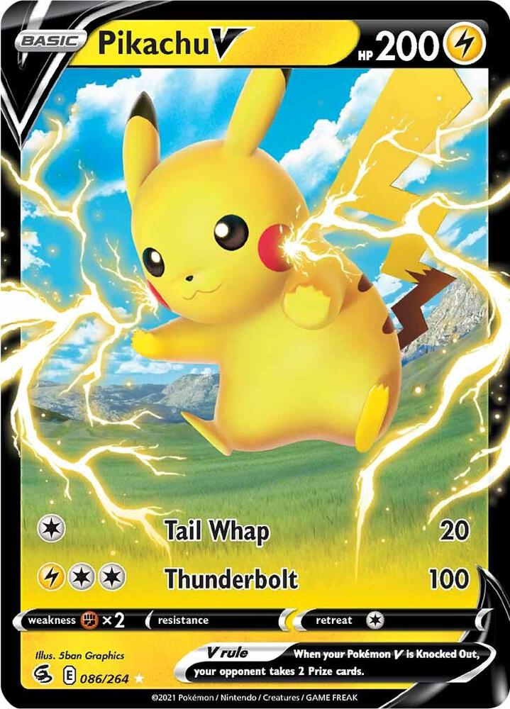 Pikachu V 086/264 card from SWSH08: Fusion Strike