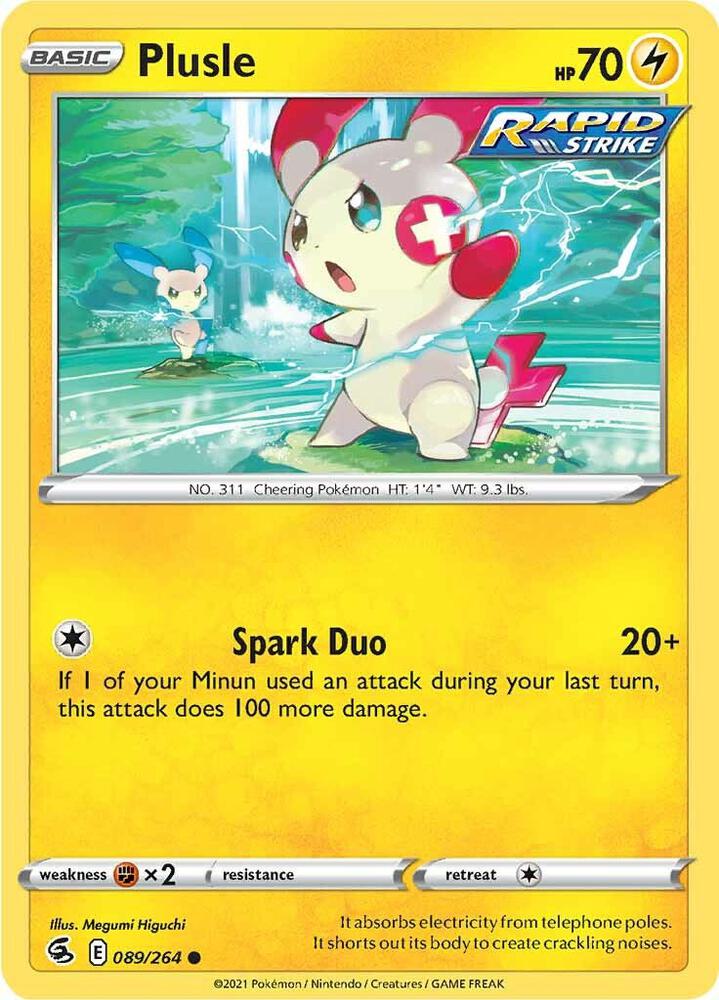 Plusle 089/264 card from SWSH08: Fusion Strike