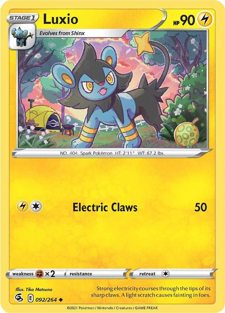 Luxio 092/264 card from SWSH08: Fusion Strike