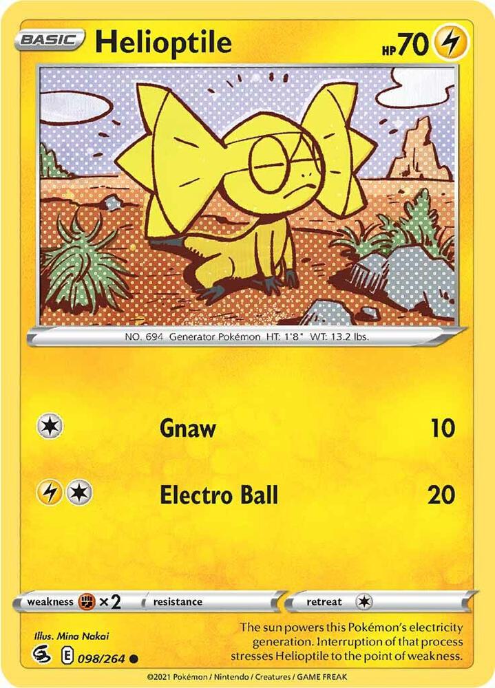 Helioptile 098/264 card from SWSH08: Fusion Strike