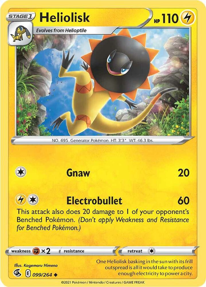 Heliolisk 099/264 card from SWSH08: Fusion Strike