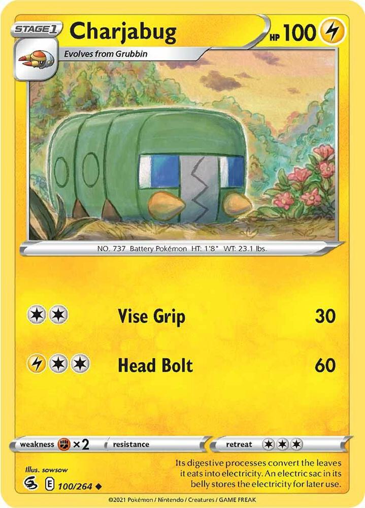 Charjabug 100/264 card from SWSH08: Fusion Strike