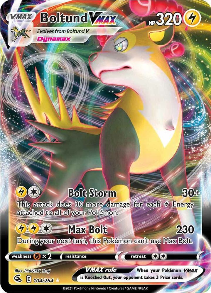 Boltund VMAX 104/264 card from SWSH08: Fusion Strike