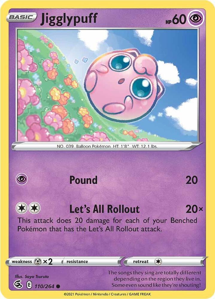 Jigglypuff 110/264 card from SWSH08: Fusion Strike