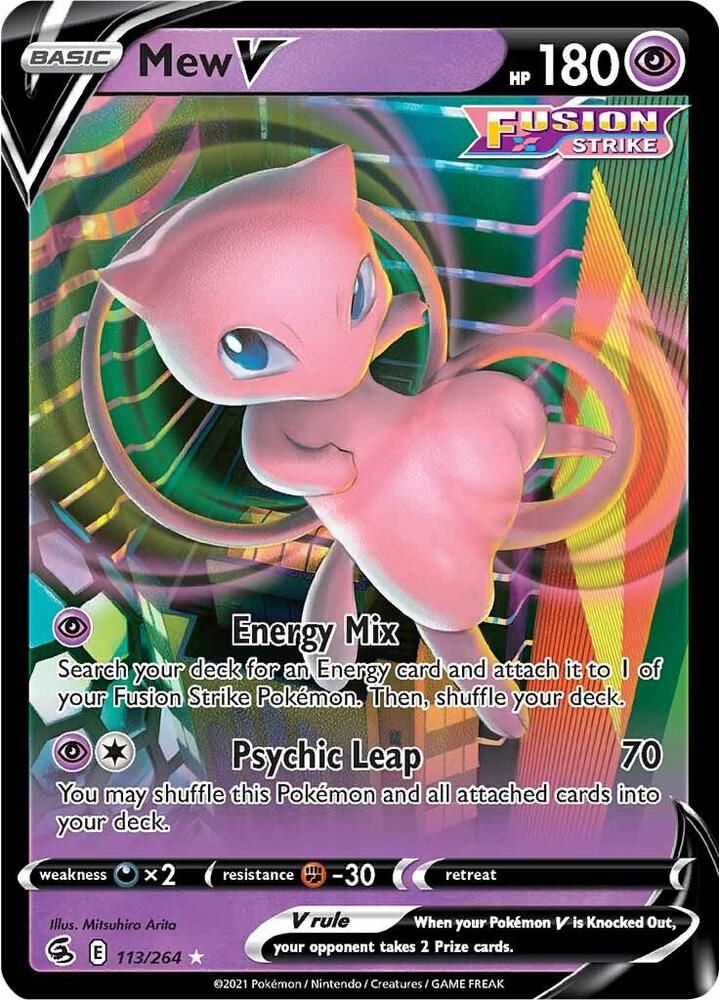 Mew V 113/264 card from SWSH08: Fusion Strike