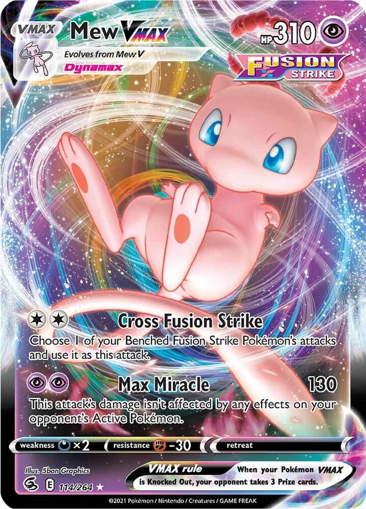 Mew VMAX 114/264 card from SWSH08: Fusion Strike