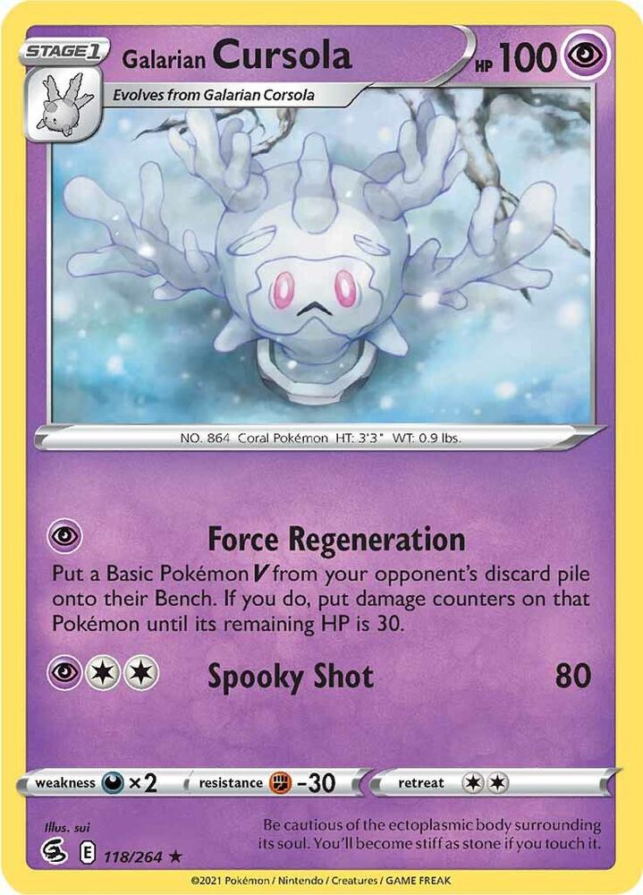 Galarian Cursola 118/264 card from SWSH08: Fusion Strike