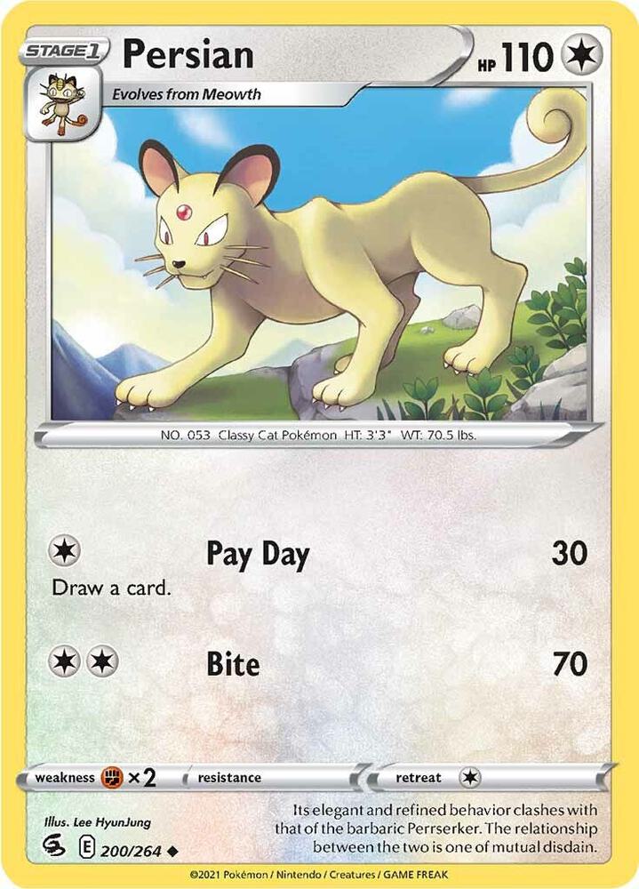 Persian 200/264 card from SWSH08: Fusion Strike