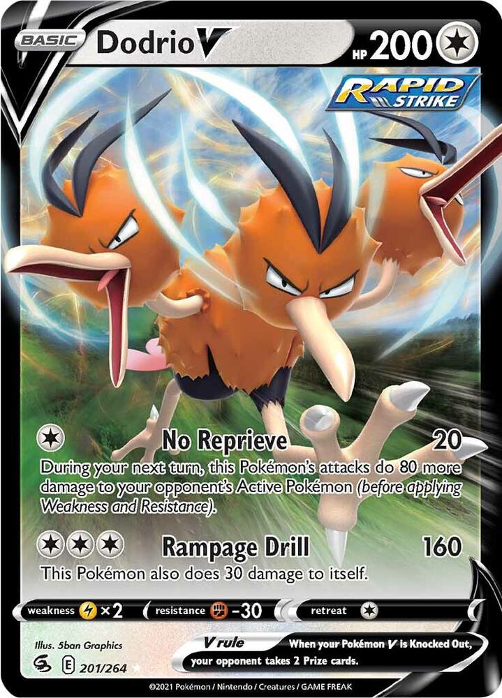 Dodrio V 201/264 card from SWSH08: Fusion Strike