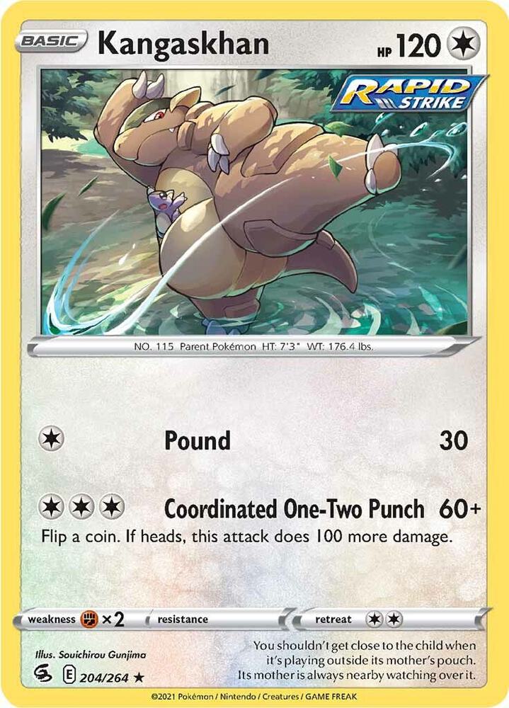 Kangaskhan 204/264 card from SWSH08: Fusion Strike