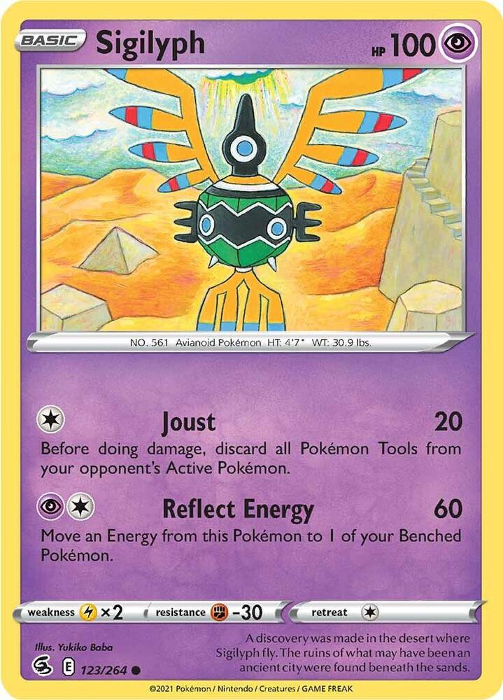 Sigilyph 123/264 card from SWSH08: Fusion Strike