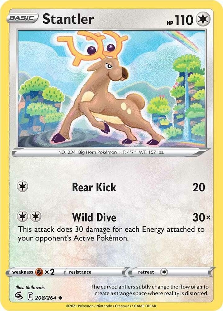 Stantler 208/264 card from SWSH08: Fusion Strike