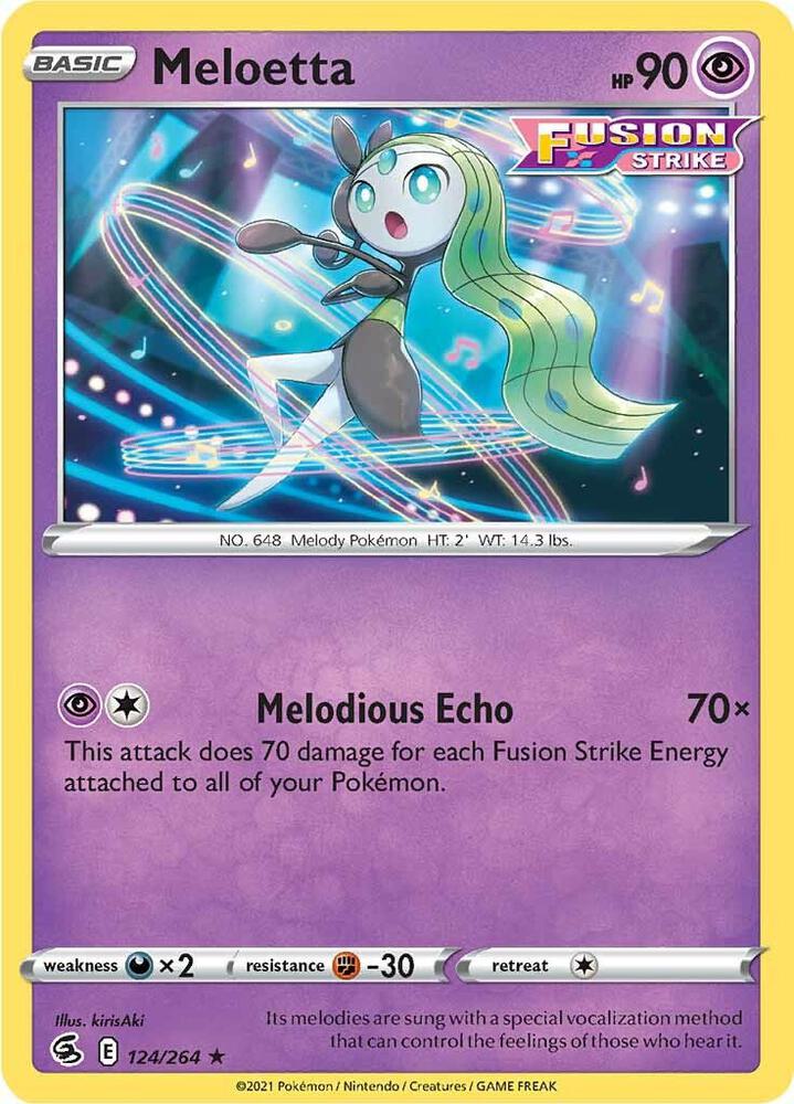 Meloetta 124/264 card from SWSH08: Fusion Strike