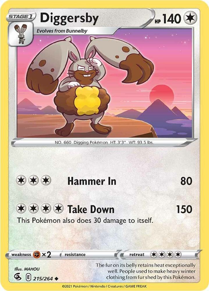 Diggersby 215/264 card from SWSH08: Fusion Strike