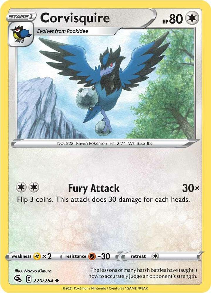 Corvisquire 220/264 card from SWSH08: Fusion Strike