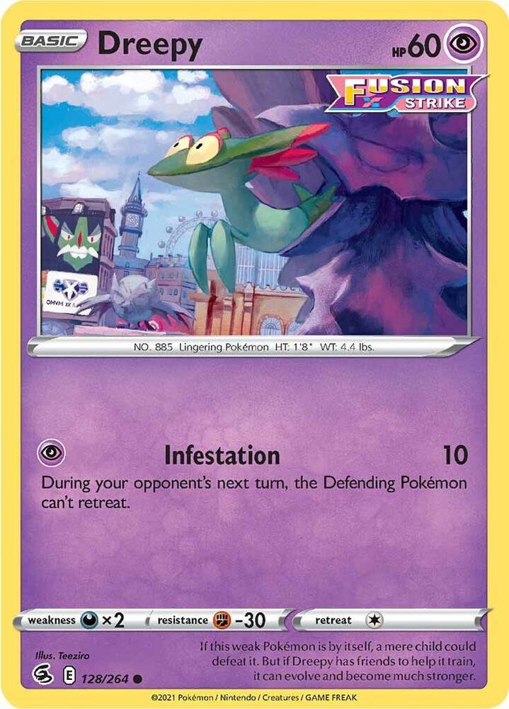 Dreepy 128/264 card from SWSH08: Fusion Strike