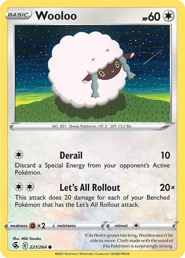 Wooloo (221) 221/264 card from SWSH08: Fusion Strike