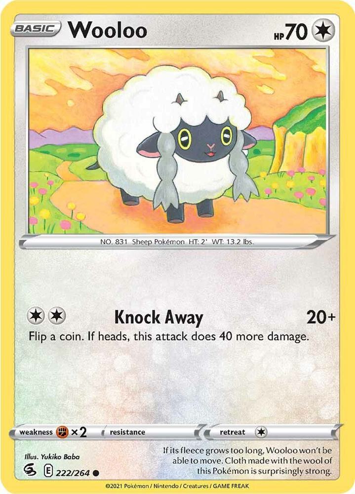 Wooloo (222) 222/264 card from SWSH08: Fusion Strike