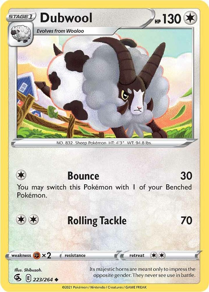 Dubwool 223/264 card from SWSH08: Fusion Strike