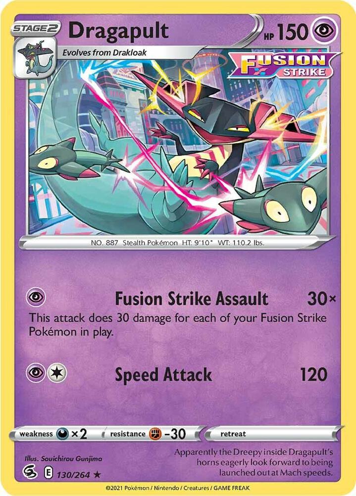 Dragapult 130/264 card from SWSH08: Fusion Strike