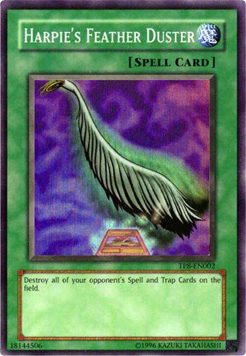 Harpie's Feather Duster TP8-EN002 card from Tournament Pack 8