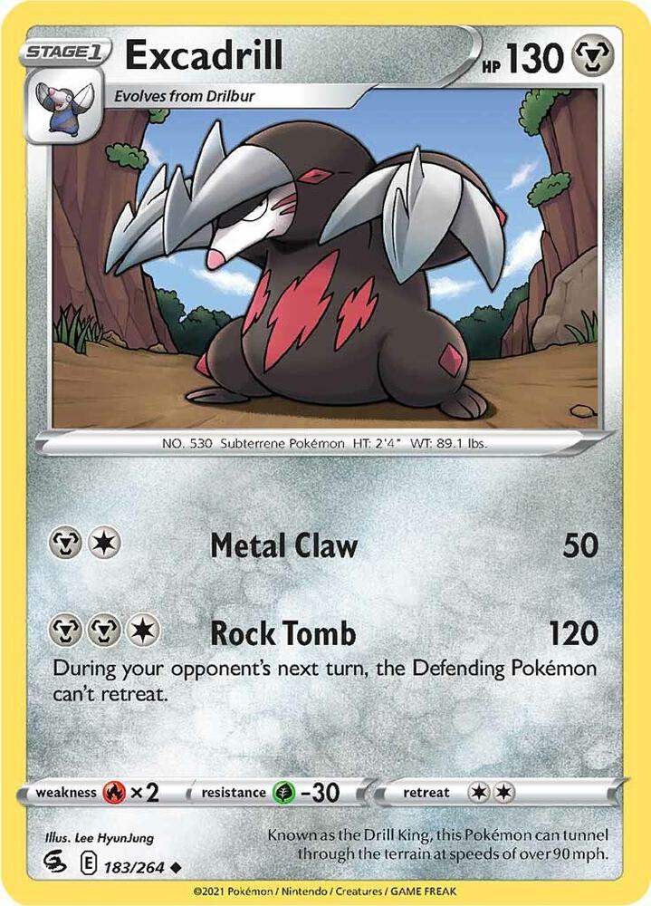 Excadrill 183/264 card from SWSH08: Fusion Strike