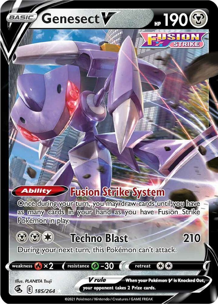 Genesect V 185/264 card from SWSH08: Fusion Strike