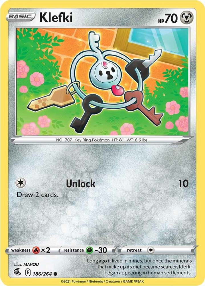 Klefki 186/264 card from SWSH08: Fusion Strike