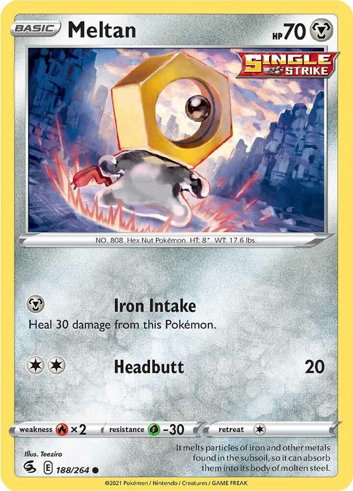 Meltan 188/264 card from SWSH08: Fusion Strike