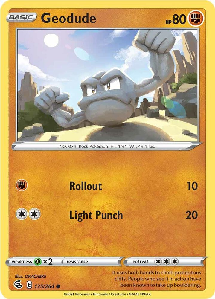 Geodude 135/264 card from SWSH08: Fusion Strike